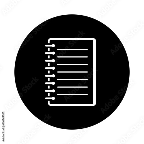 Notebook Circle Icon Black Round Minimalist Icon Isolated On White Background Notepad Simple Silhouette Web Site Page And Mobile App Design Vector Element Stock Vector Adobe Stock