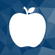 Apfel - Icon mit geometrischem Hintergrund blau