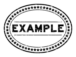Wall Mural - grunge black example oval rubber seal stamp on white background