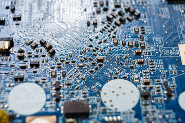 Poster - Laptop motherboard microcircuit closeup