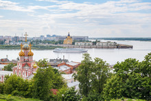 Nizhny Novgorod View Of The Arrows And The Walking Motor Ship