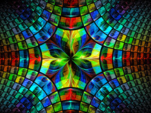 Bright Kaleidoscope - Abstract Digitally Generated Image