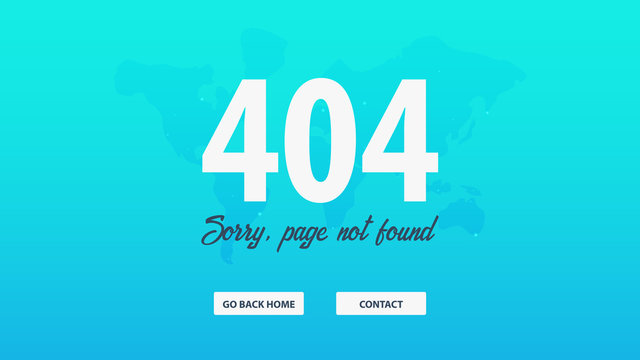 404 Error. Page not found. UI UX template for website. Vector illustration.