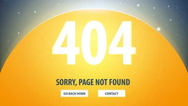 404 Error. Page not found. UI UX template for website. Vector illustration.