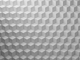 Poster - White Cubes pattern, 3d render illustration