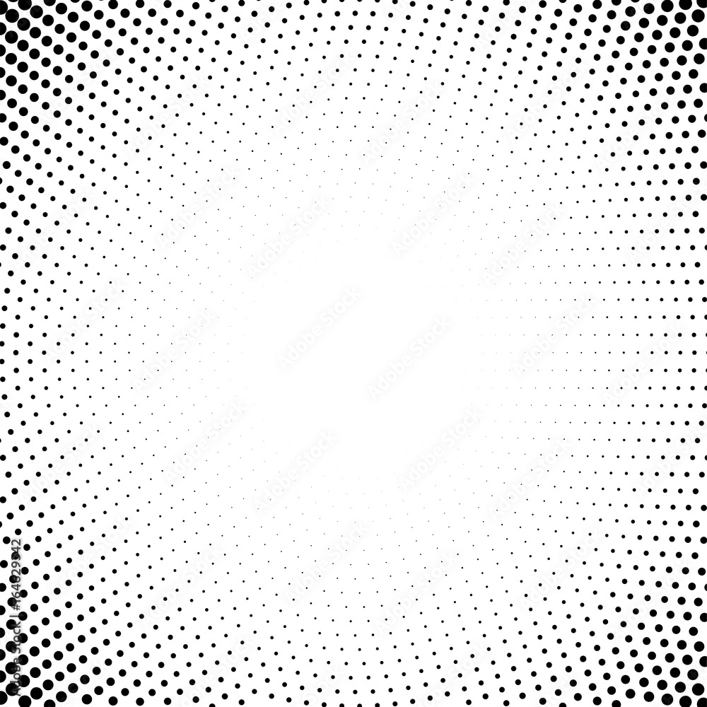 Vector background of dots in the corners of the image. Black digital vignette in cartoon style for comics.