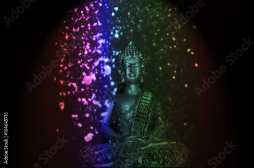 Fotografia Imagen de Buda con polvo de colores