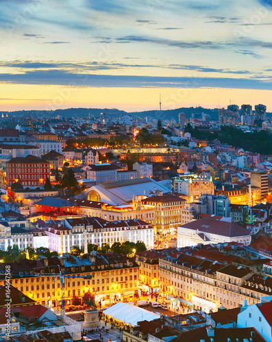 Plakat Lizbona o zmierzchu, Portugalia