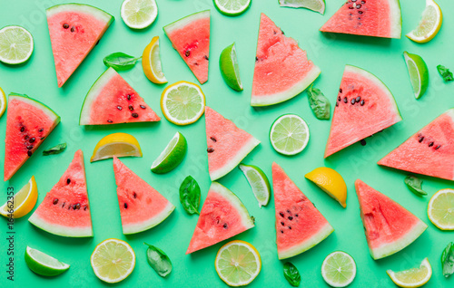 cutted-lemons-and-limes-with-watermelon