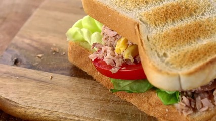 Canvas Print - Fresh made Tuna Sandwich (seamless loopable; 4K)