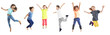 © Africa Studio - Collage of jumping schoolchildren on white background