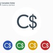 Canadian Dollar sign icon.Money symbol. Vector illustration.