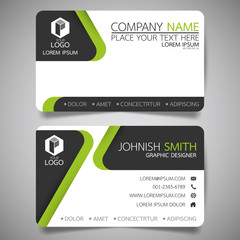 Wall Mural - green modern creative business card and name card,horizontal simple clean template vector design, la