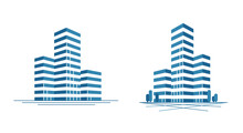 Modern City, Skyscraper Logo. Construction, Building Icon Or Label. Vector Illustration