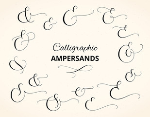 Wall Mural - Set of custom decorative ampersands isolated on white. Great for wedding invitations, cards, banners, photo overlays and other design.