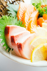 Poster - Raw and fresh mixed sashimi with salmon , tuna , hamaji and other