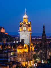 Edinburgh cityscape at night, Scotland, UK