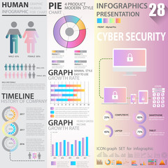 Infographic set. Big set of infographic vector elements for web, print, magazine, flyer, brochure, media, marketing and advertising concepts.