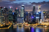 Fototapeta Miasto - Beautiful night view of skyscrapers at downtown of Singapore