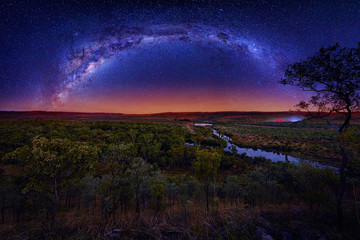 milky way arching over el questro national park in western australia