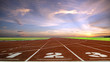 © seekeaw - Running track with lanes over sky and clouds