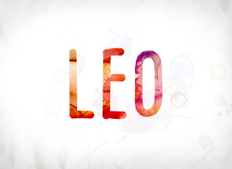 Sticker - Leo Concept Painted Watercolor Word Art