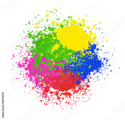 Vector Bright Colorful Banner With Powder Splashes Colorful Happy