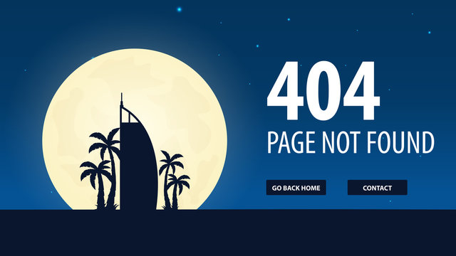 404 Error. Page not found. UI UX template for website. Vector illustration.