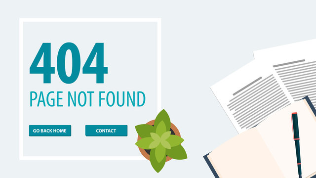 404 Error. Page not found. UI UX template for website. Vector illustration.