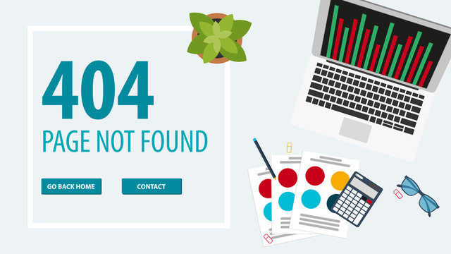 404 Error. Page not found. UI UX template for website. Vector illustration.