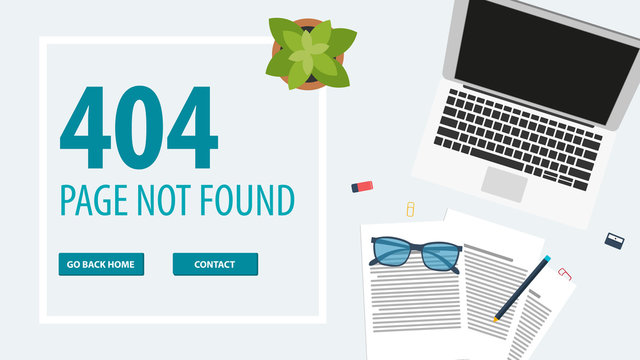 404 Error. Page not found. UI UX template for website. Vector illustration.