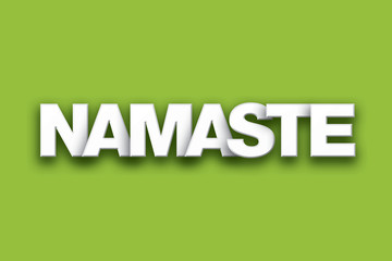 Namaste Theme Word Art on Colorful Background