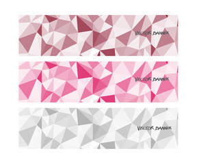 Wall Mural - A set design of abstract modern vector bright horizontal web banner colourful with shiny polygonal background illustration eps10
