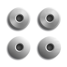 Set Of Vector Realistic Rivets Isolated On White.