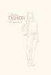 © mast3r - Fashion Collection Of Clothes Female Model Wearing Trendy Clothing Sketch Vector Illustration