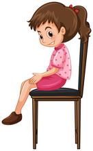 Little Girl Sitting On Big Chair