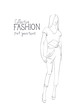 © mast3r - Fashion Collection Of Clothes Female Model Wearing Trendy Clothing Sketch Vector Illustration