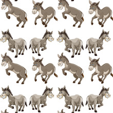 Seamless Background Design With Gray Donkeys
