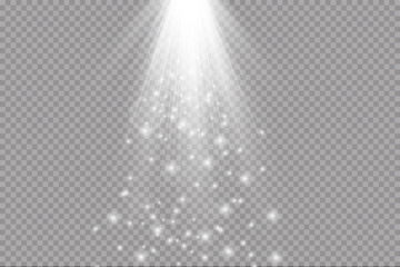 Poster - light beam isolated on transparent background. Vector illustration