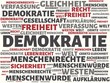 DEMOKRATIE - DIKTATUR - Bilder mit Wörtern aus dem Bereich Wertegemeinschaft, Wort, Bild, Illustration