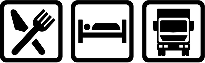 Poster - Trucker - eat sleep icons