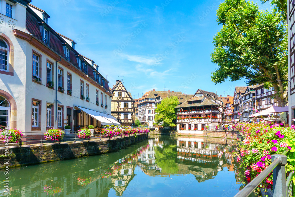 Traditional colorful houses in La Petite France, Strasbourg, Alsace, France