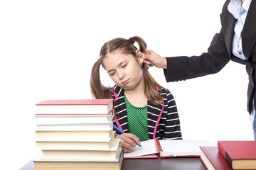  Teacher pulling her student ear