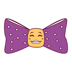 Poster - elegant bowtie kawaii character vector illustration design