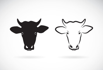 Wall Mural - Vector of cow head design on white background. Farm Animal.