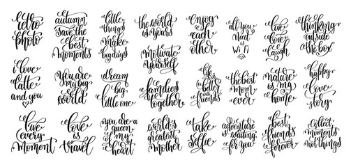 Wall Mural - set of 25 hand lettering motivational and inspirational quotes p