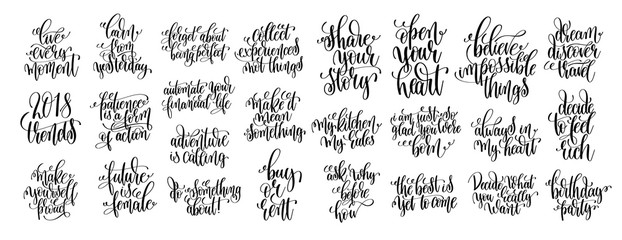 Wall Mural - set of 25 hand lettering motivational and inspirational quotes