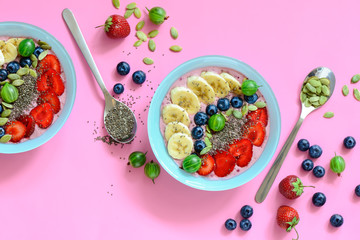 Wall Mural - Berry smoothie bowls