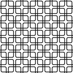 Poster - Seamless abstract monochrome grid pattern - vector background graphic from rounded squares
