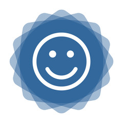 Wall Mural - App Icon blau Smiley glücklich